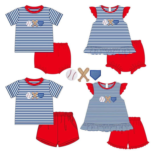 Red & Blue Baseball Applique Collection