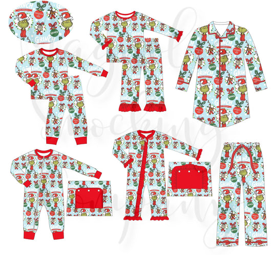 Mr. Grinch Christmas PJs - Adult Sizes