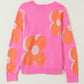 Flower Pattern Slouchy Sweater