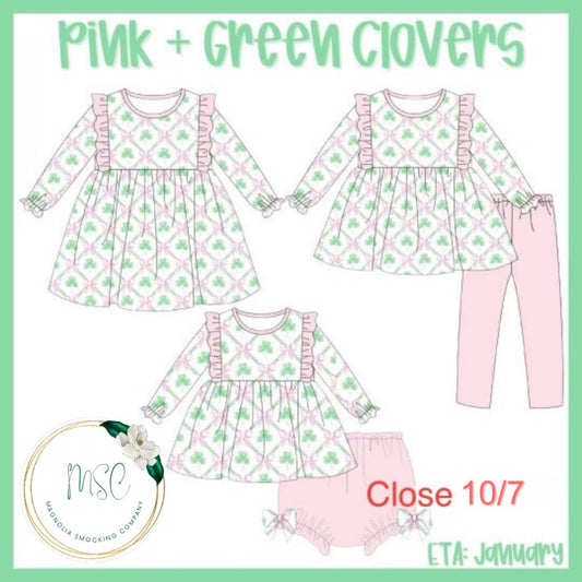 Pink + Green Clovers