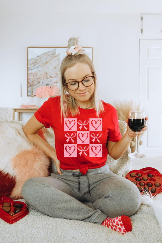 Bow & Heart Collage Tee - DEAL