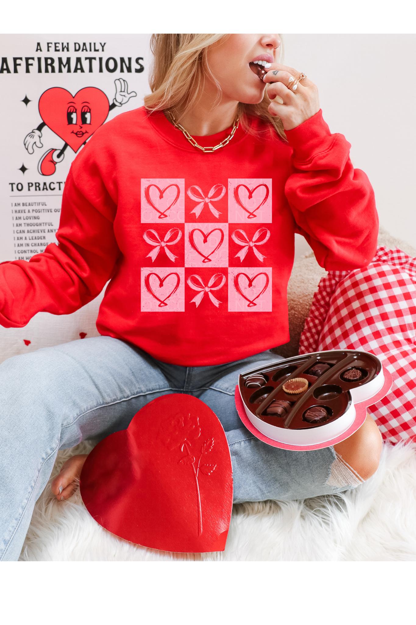 Bow & Heart Collage Sweatshirt - DEAL 2 colors