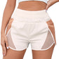 Apricot Color Block Split High Waist Shorts