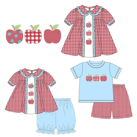 Back to School Apple Embroidery Sets