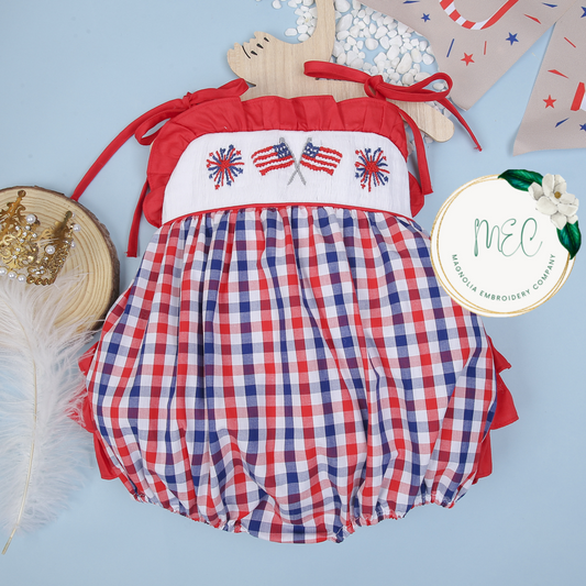 4th of July Smocked Bubble