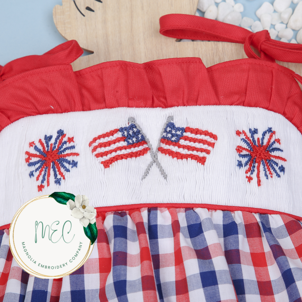 4th of July Smocked Bubble