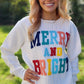 White Merry And Bright Cable Knit Pullover Sweatshirt