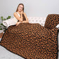 Luxury Soft Leopard Print Throw Blanket: Gray