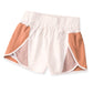 Apricot Color Block Split High Waist Shorts