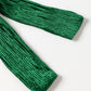 Green Tie Waist Crinkle Velvet Dress