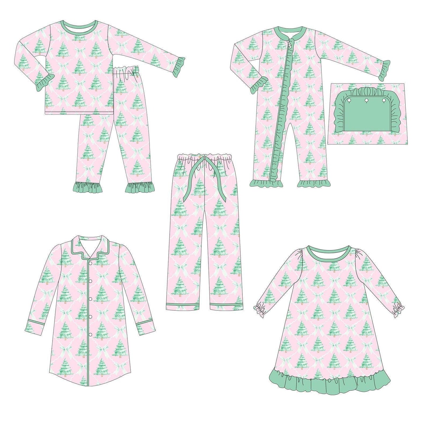 Pink Christmas Trees PJs