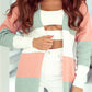 Green Colorblock Stripe Open-Front Cardigan