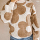 Khaki Big Flower Pattern Drop Shoulder Sweater