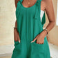 Adjustable Straps Pocketed Textured Romper