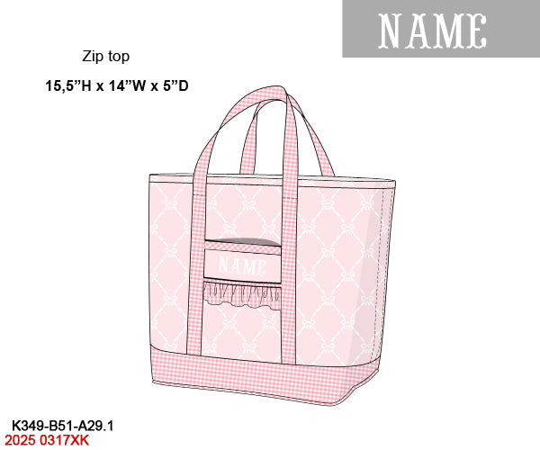 Pink Bow Trellis Luggage