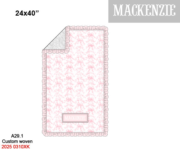 Pink Flowers + Bows Toile Luggage