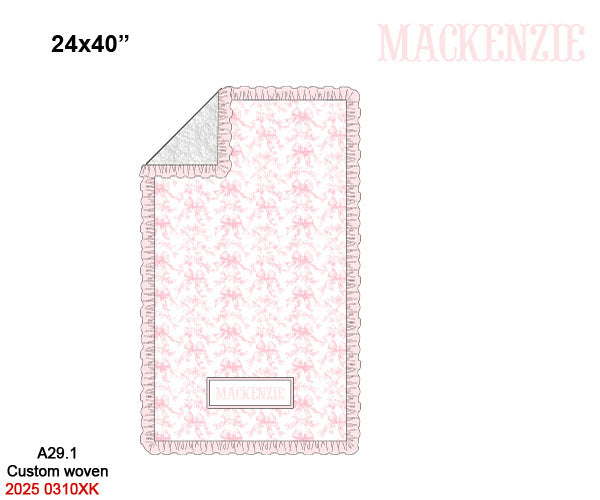 Pink Flowers + Bows Toile Luggage