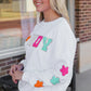 White Glitter Howdy Patch Graphic Casual Sweatshirt