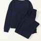 Navy Blue Ultra Loose Textured 2pcs Slouchy Outfit