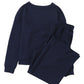 Navy Blue Ultra Loose Textured 2pcs Slouchy Outfit