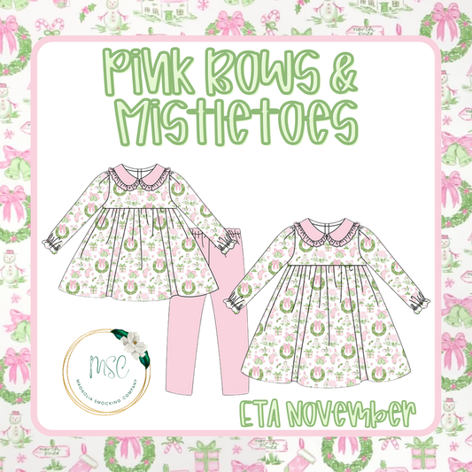 Pink Bows & Mistletoes