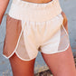 Apricot Color Block Split High Waist Shorts