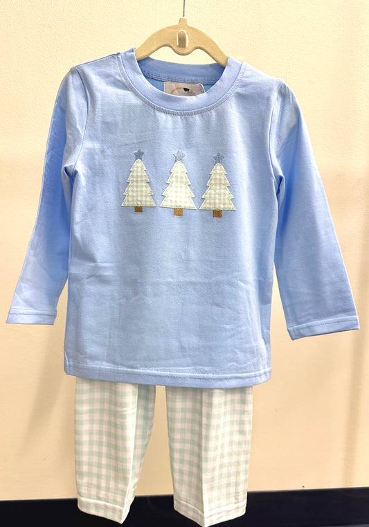 Green Gingham Christmas Trees