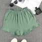 Green High Waist Pocketed Ruffle Shorts