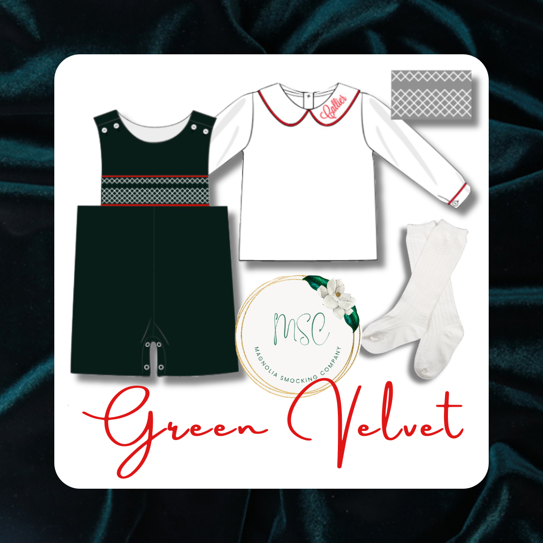 Green Velvet & Christmas Plaid Family - Adult Collection