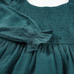 Mist Green Bishop Sleeve Smocked Tiered Mini Dress