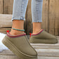 Sage Green Suede Contrast Print Plush Lined Snow Boots