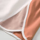 Apricot Color Block Split High Waist Shorts