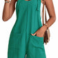 Adjustable Straps Pocketed Textured Romper