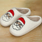 White Christmas Santa Clause Graphic Plush Slippers