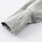 Gray Zip Up Stand Collar Ribbed Thumbhole Sleeve Sweatshirt