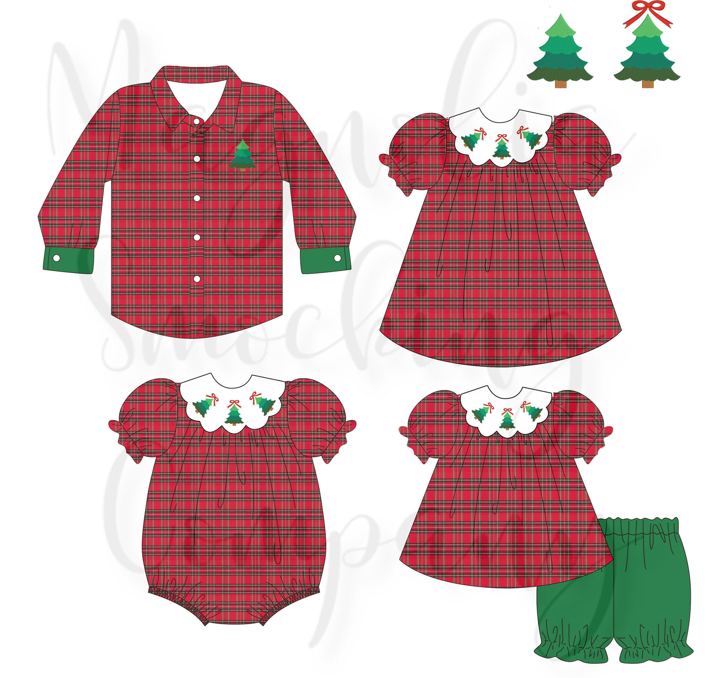 Christmas Plaid Sibling Sets