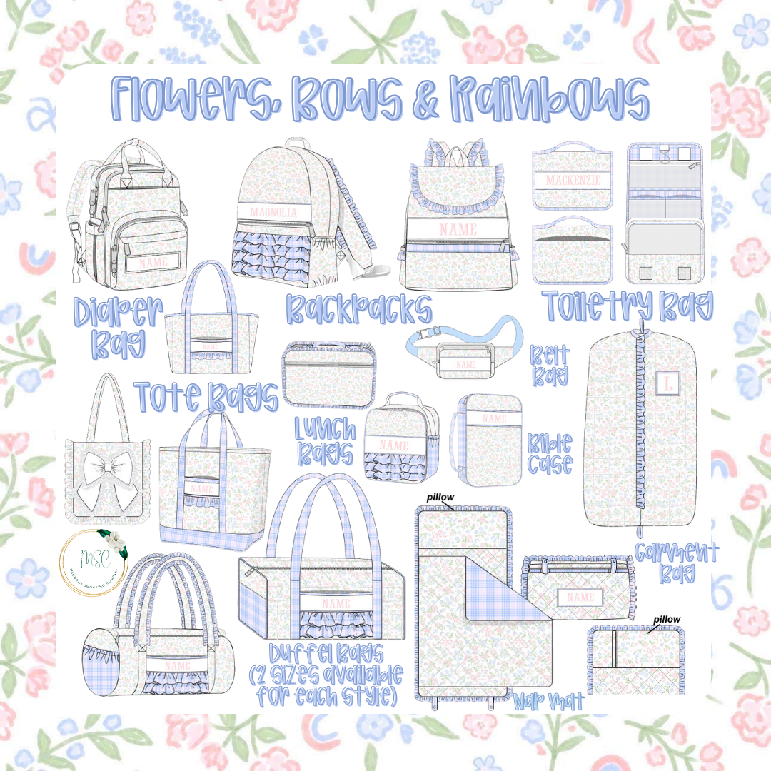 Flowers, Bows & Rainbows Luggage