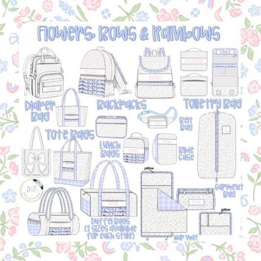 Flowers, Bows & Rainbows Luggage
