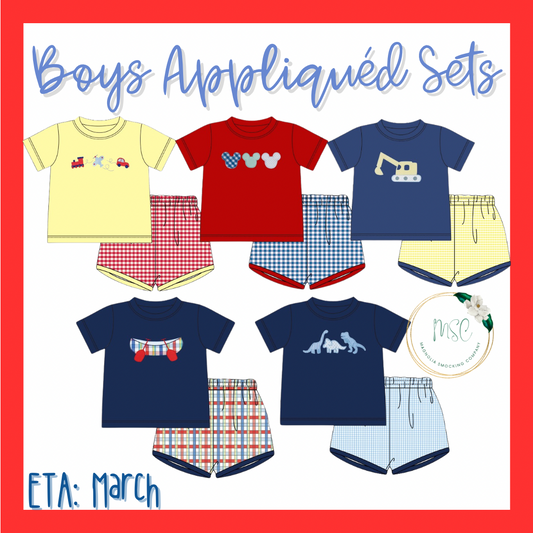 Boys Appliquéd Short Sets