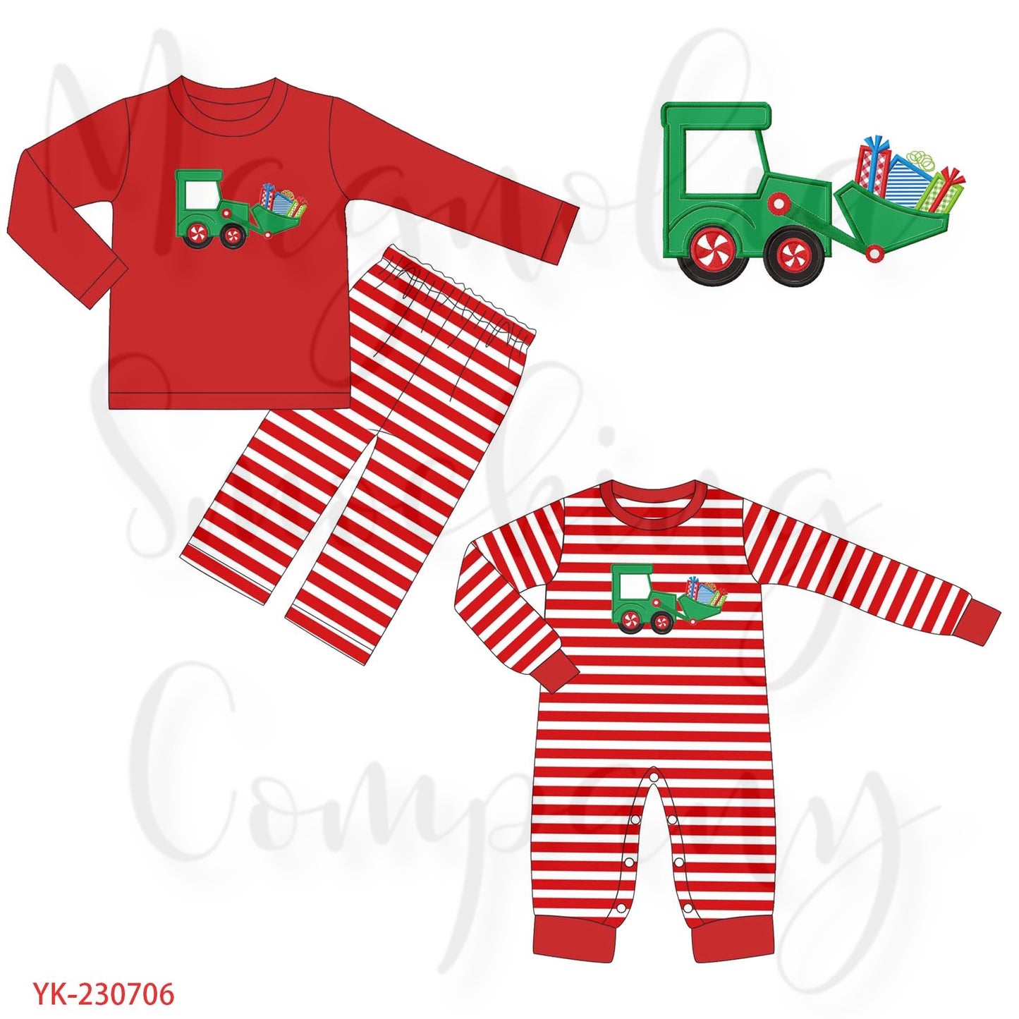 Christmas Backhoe Applique