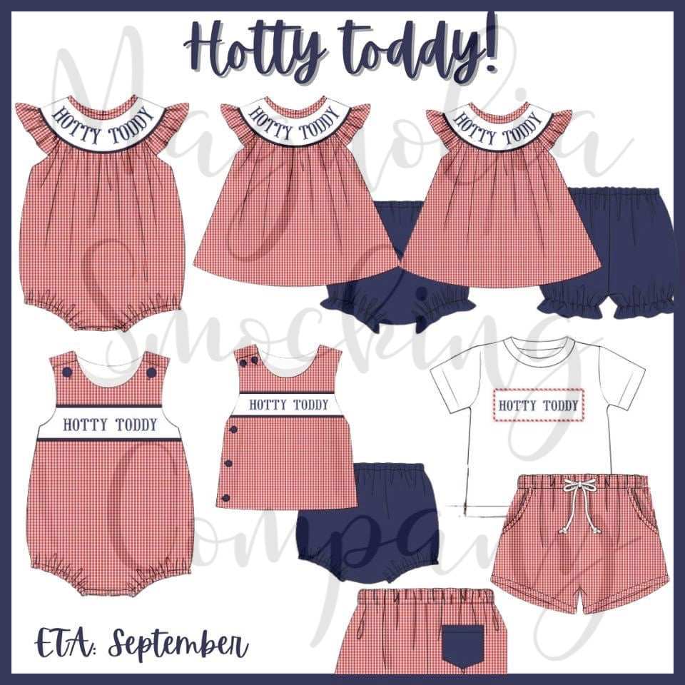 Custom Smocked Red/Navy Sets