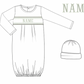 Custom Smocked Newborn Gown & Hat Set