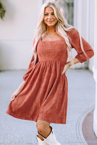 Brown Suede Dress