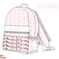 Pink Flowers + Bows Toile Luggage