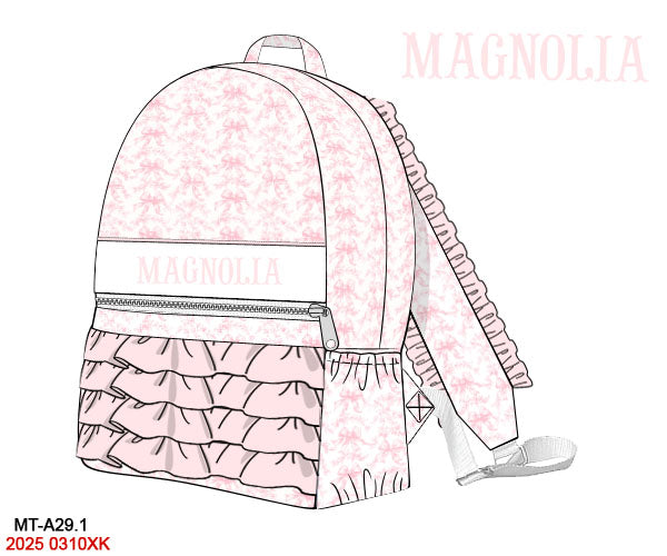 Pink Flowers + Bows Toile Luggage