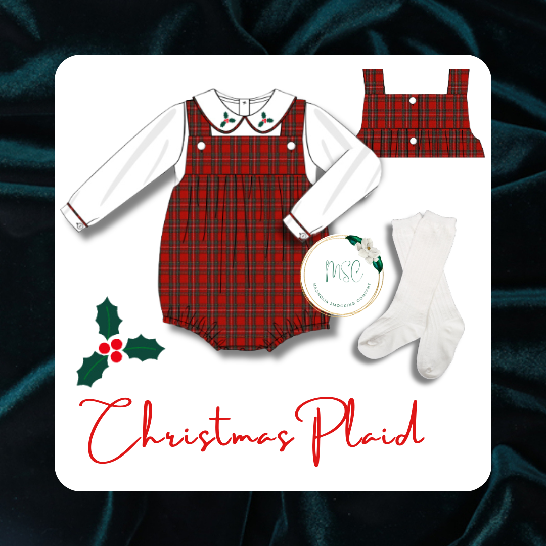 Green Velvet & Christmas Plaid Family - Adult Collection