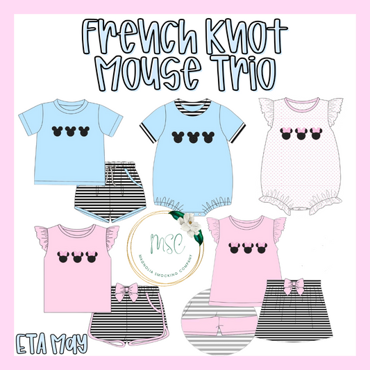 French Knot Mouse Trio