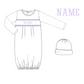 Custom Smocked Newborn Gown & Hat Set