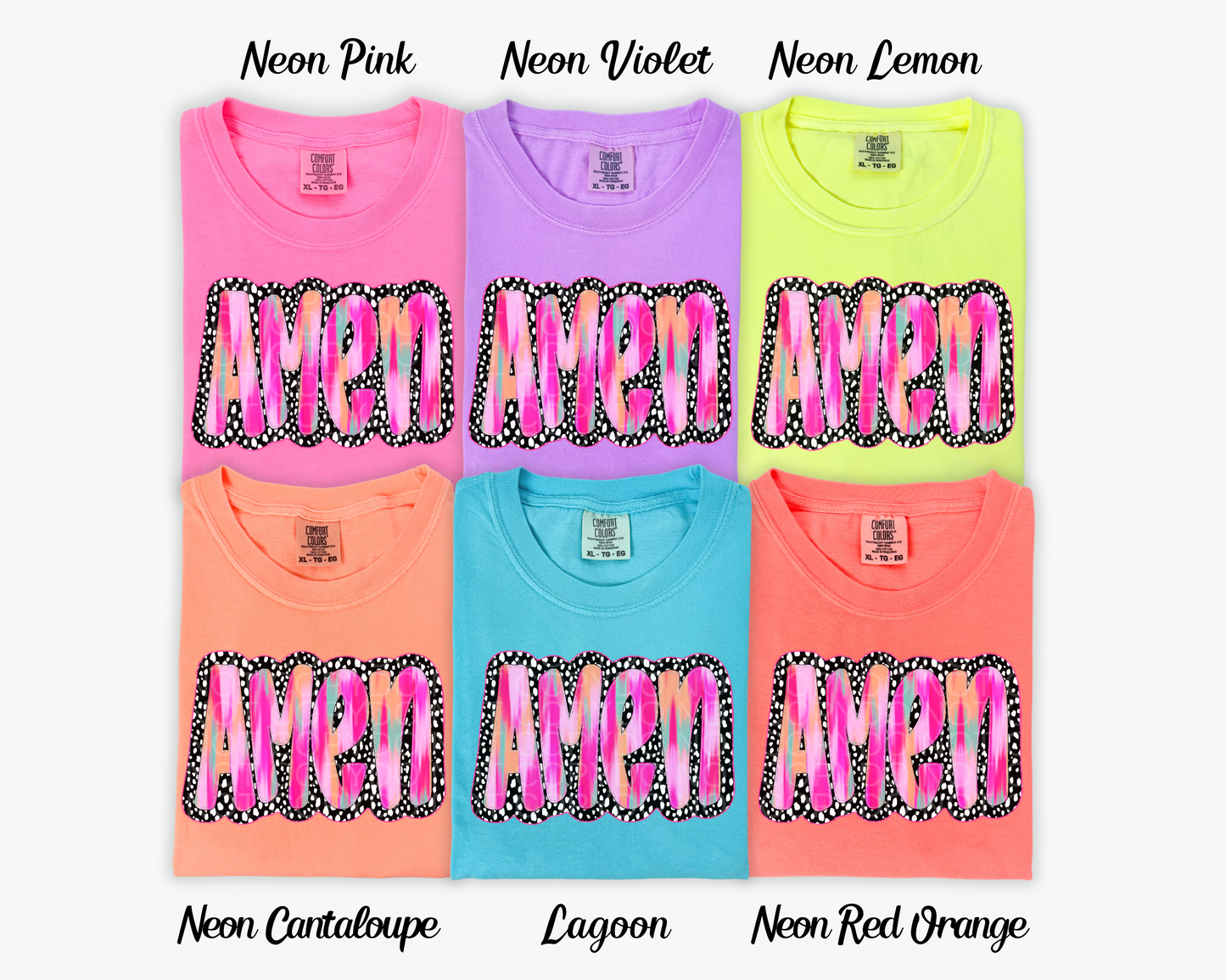 Amen dotted/watercolor neon - multiple styles