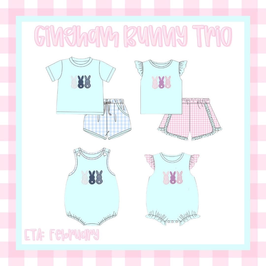 Gingham Bunny Trios